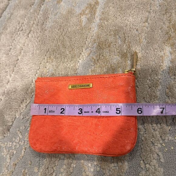 REBECCA MINKOFF Small Orange Graphic Pouch in EUC - Picture 6 of 7